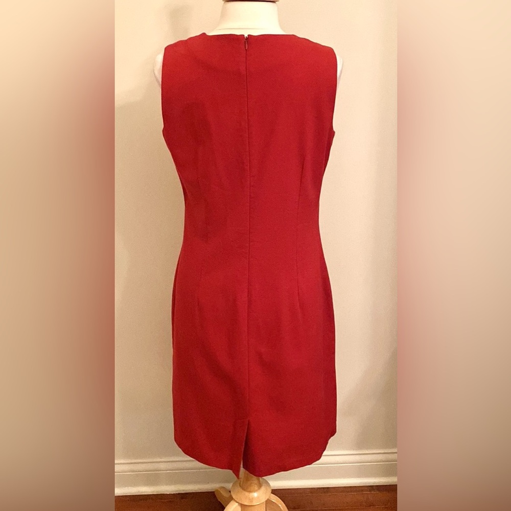 Eddie Bauer Red Textured M Minimalist Coastal Cottagecore Exposed Stitch Dress - Picture 7 of 10